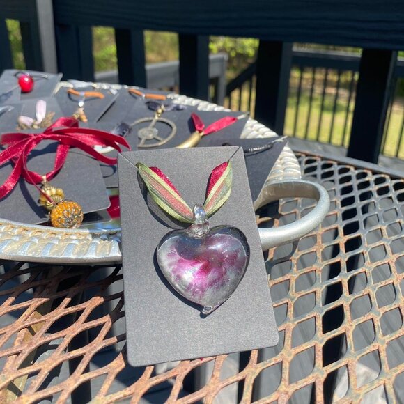Other Jewelry - 1.OF.1 Perfect Heart Glass Blown Pendant Necklace